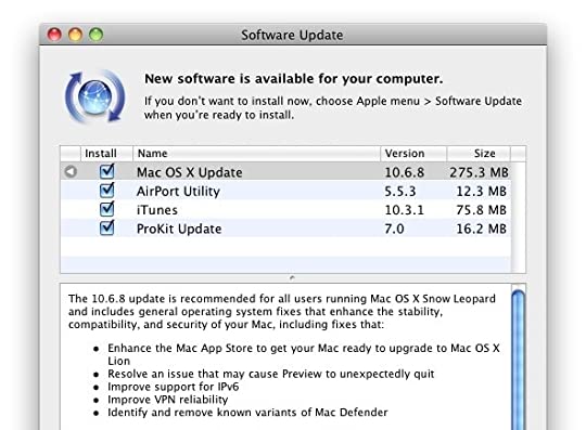 install new software update for mac